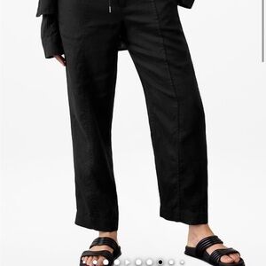 Athleta Retreat Linen High Rise Ankle Pants